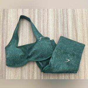 Gymshark Adapt Fleck x Whitney Seamless Workout Set in
Lift Green/Clay Green